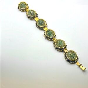 Elegant Gold and Green Bracelet